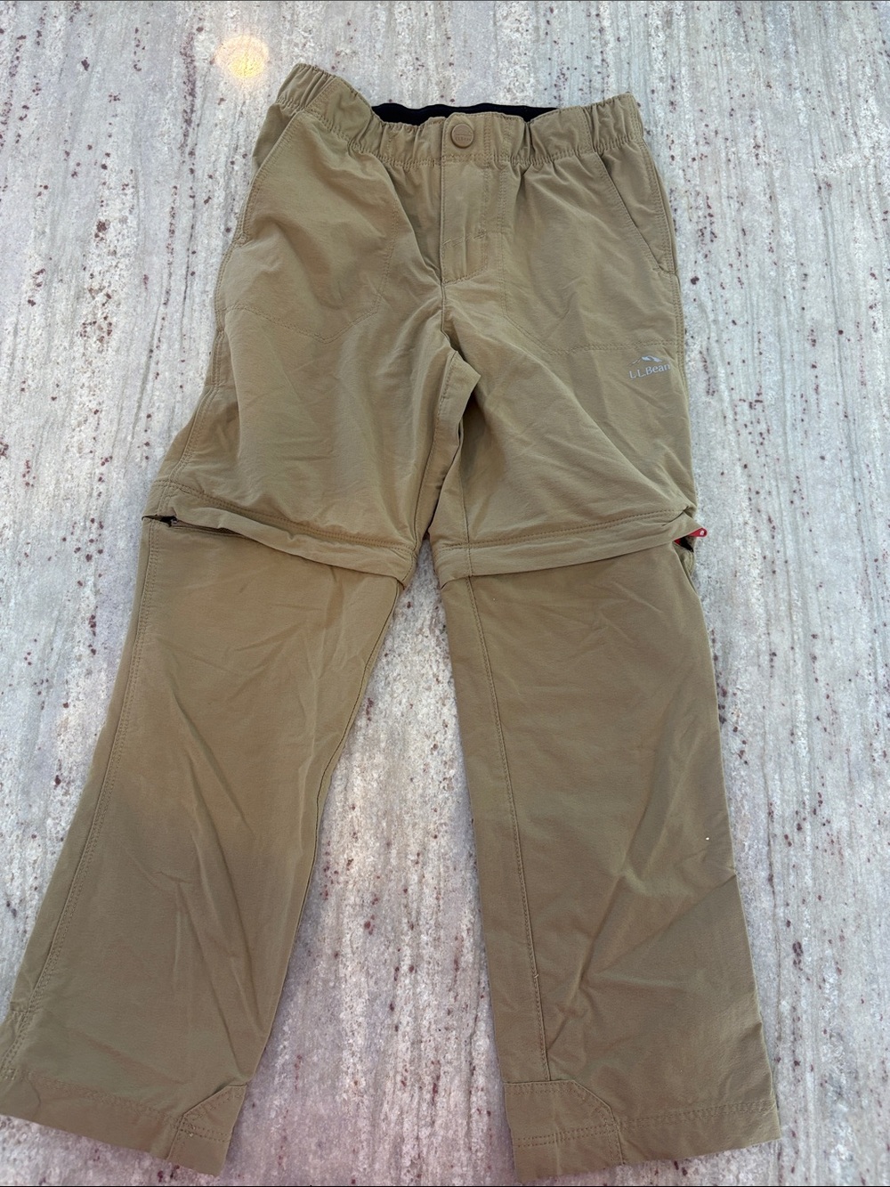 L.L. Bean boys Cargo Zip-Off Pants - dark tan